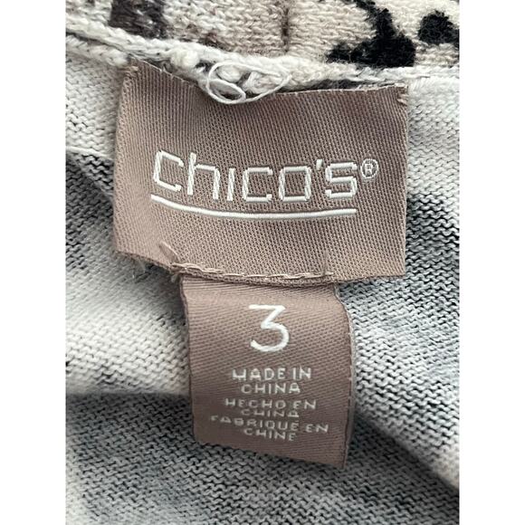 Chico's Cardigan Sweater Size XL Animal Print Paisley 3/4 Sleeve Jersey Knit - Picture 5 of 6
